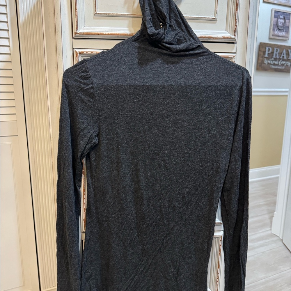 Women Halogen Turtle Neck Long Sleeve  Gray